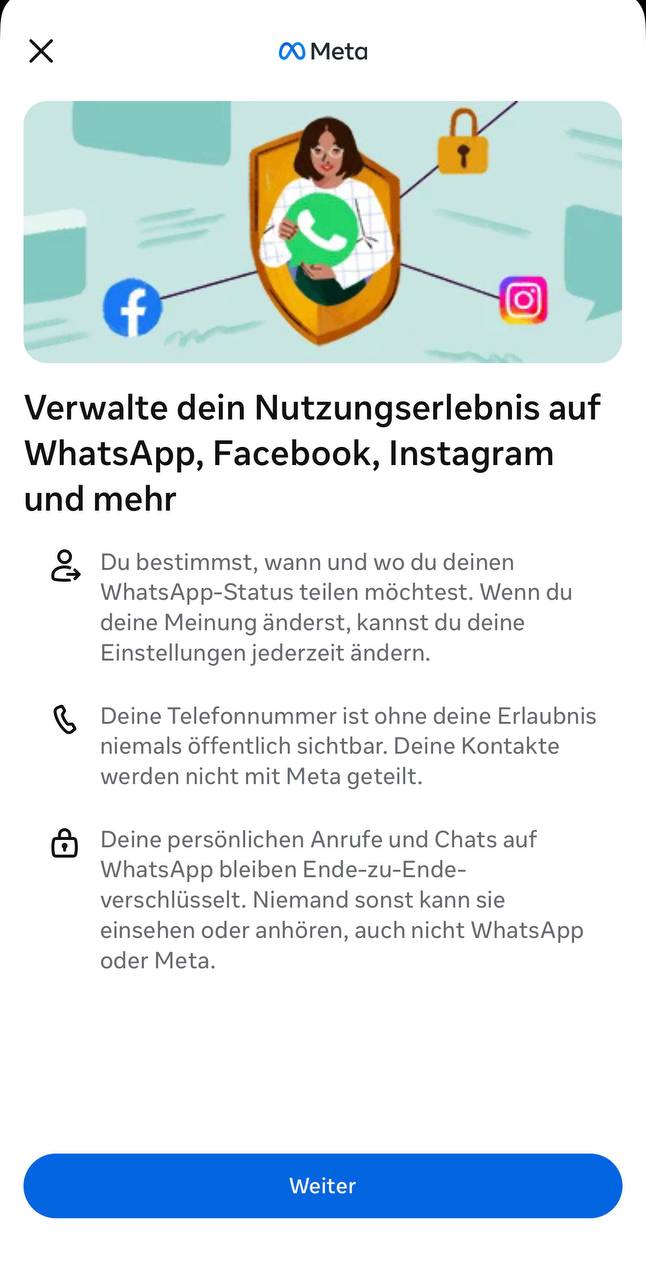 Meta Kontenübersicht – Datenschutz-Einstellungen für WhatsApp, Facebook und Instagram